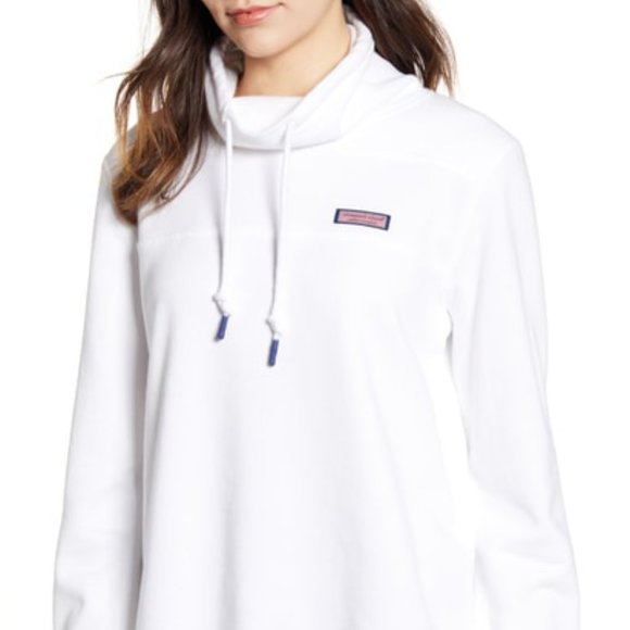 Vineyard Vines White Funnel Neck Sweatshirt